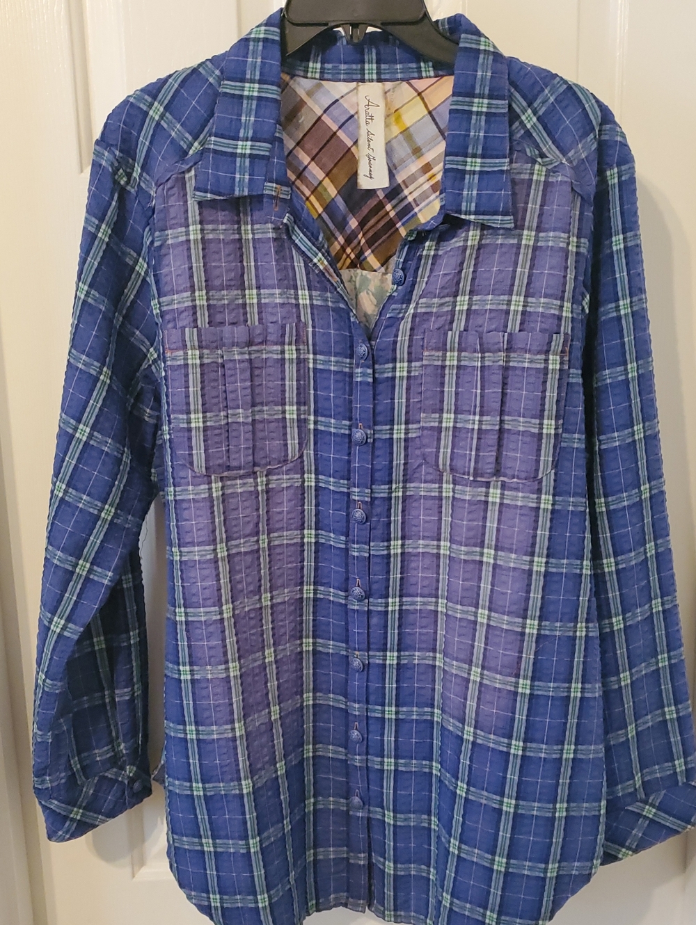 Women’s Plaid Button-Front Blouse